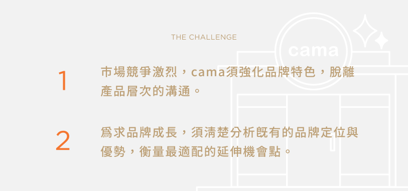the challenge 2 1 | cama品牌策略再造專案 | Labsology 法博思品牌顧問公司