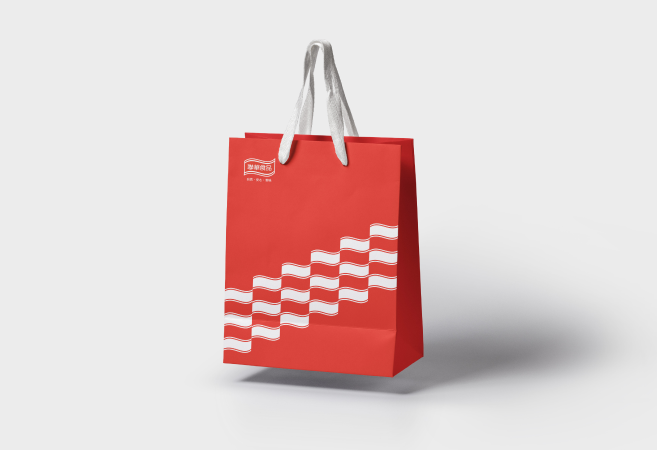紙袋 白底紅袋降存 1 | 聯華食品企業識別形象更新專案