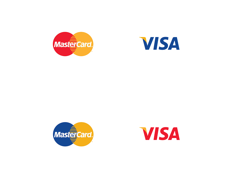 mastercard與VISA的顏色對調示意，凸顯了LOGO色彩的重要性
